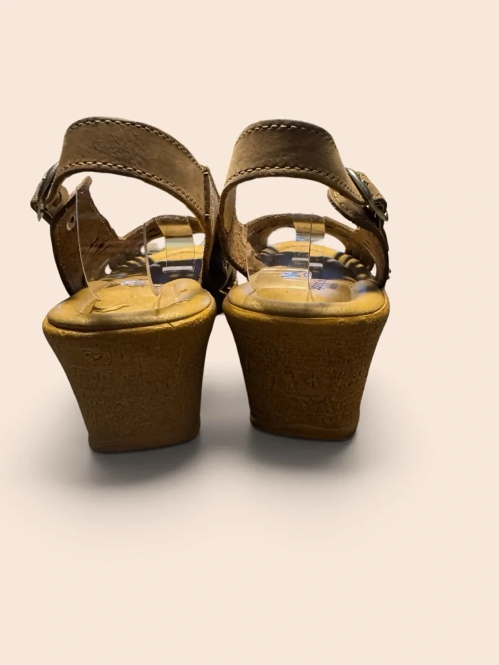 Spring Step Slingback Sandals Adjustable strap wedge heel 6.5